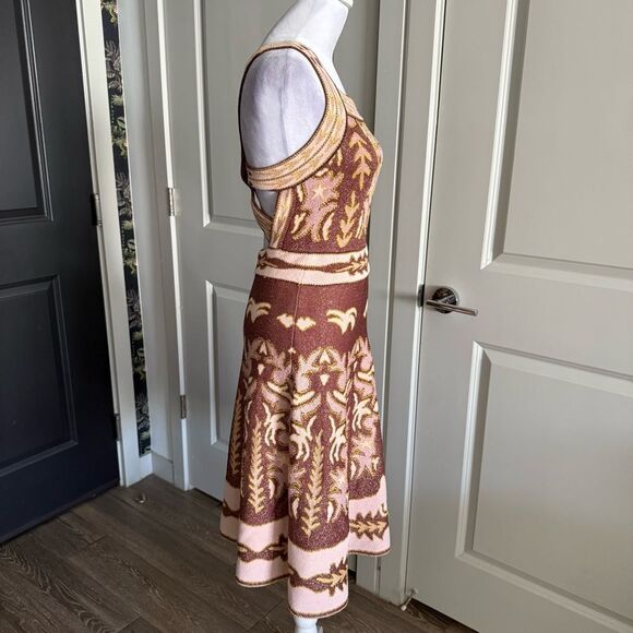 Missoni Metallic Knit Fit Flare Dress with Strappy Back Size IT 42 US S - Picture 3 of 7